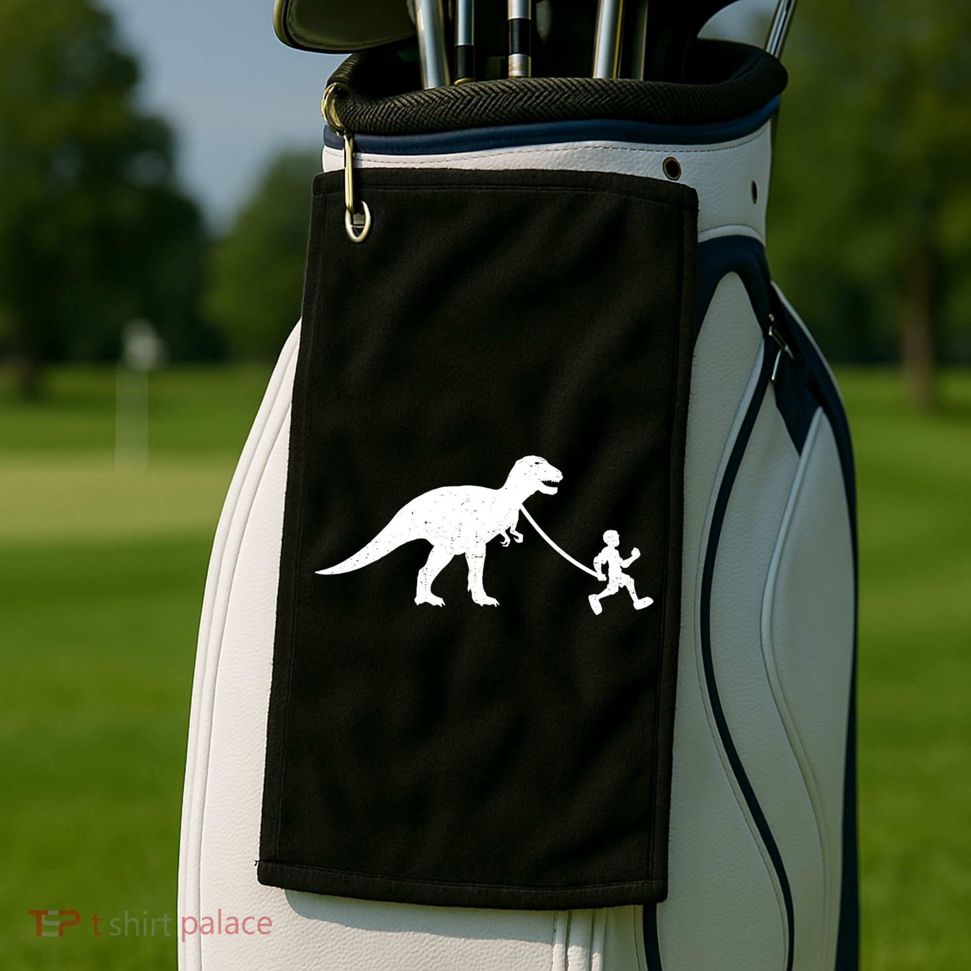 Walking My T-Rex Golf Towel
