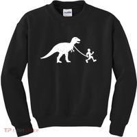 Walking My T-Rex Kids Sweatshirt thumb 0