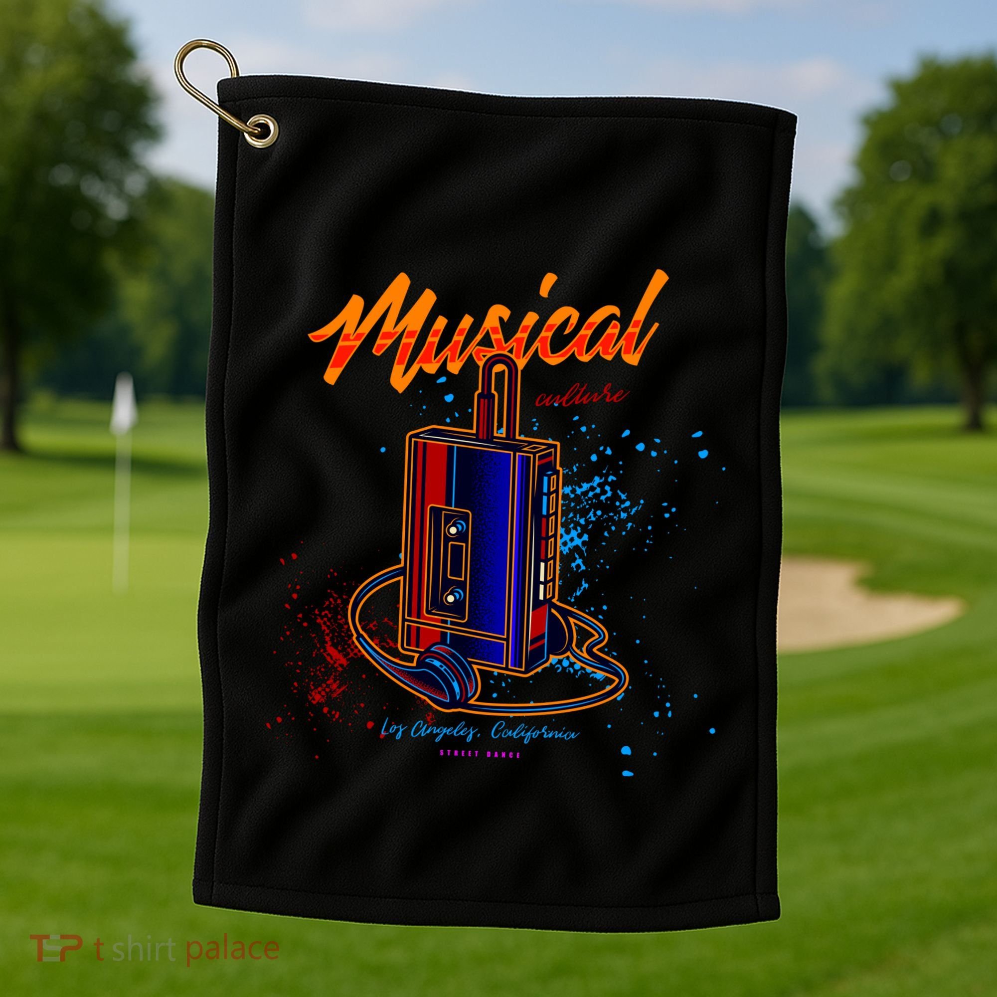 Walkman Los Angeles California Retro Golf Towel