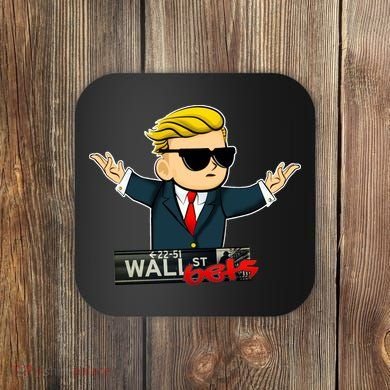 Wall Street Bets Guy Investing Stocks Coaster