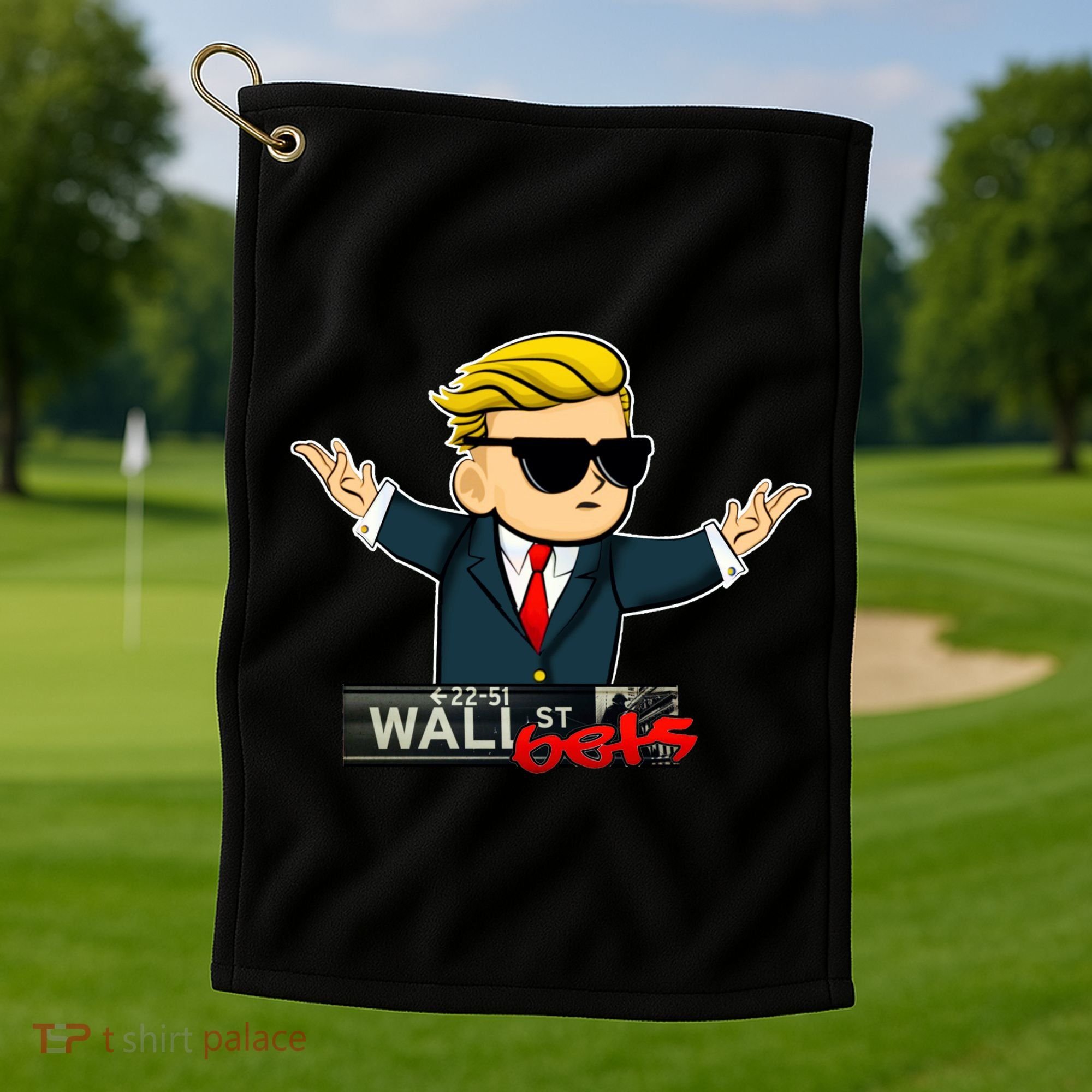 Wall Street Bets Guy Investing Stocks Golf Towel