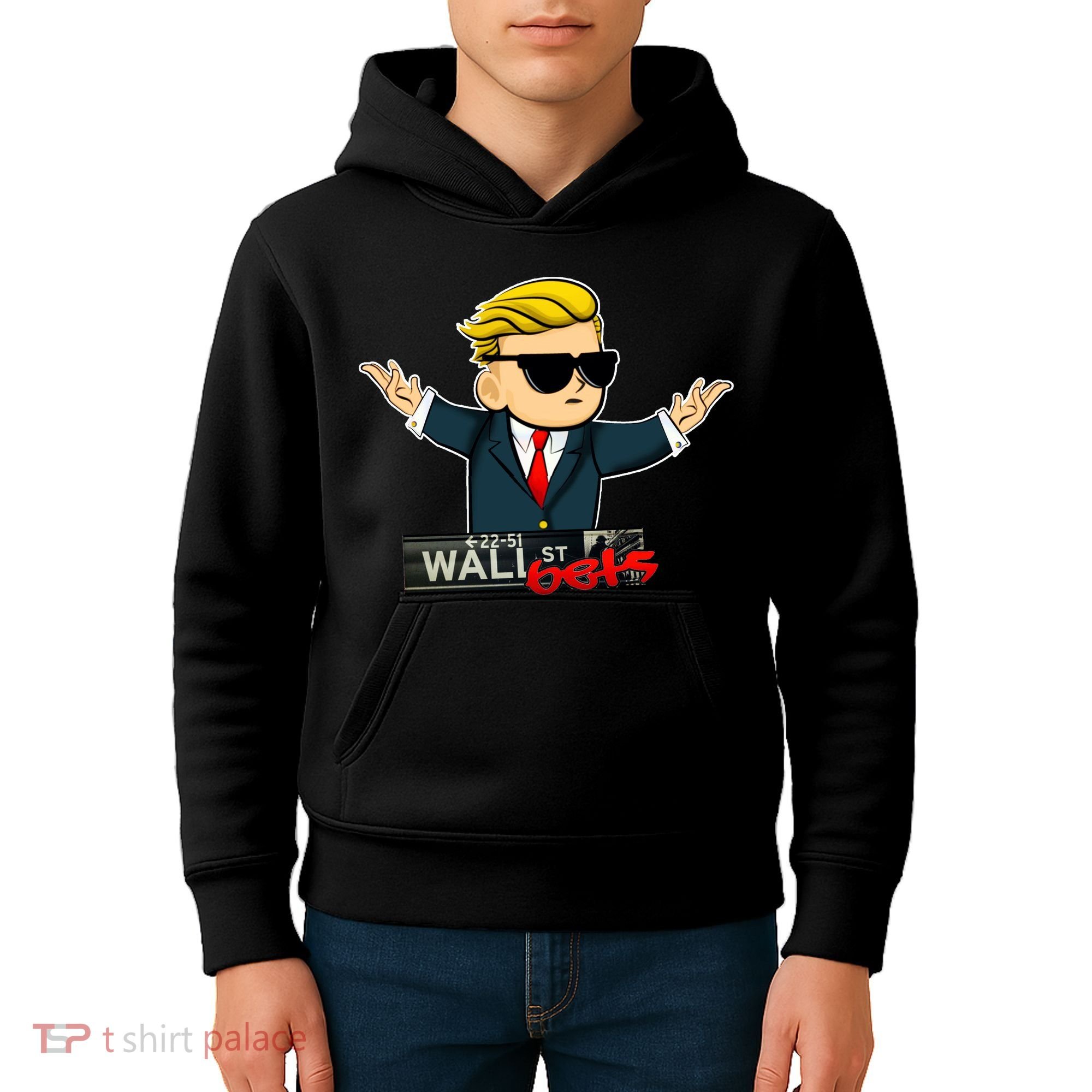 Wall Street Bets Guy Investing Stocks Kids Hoodie
