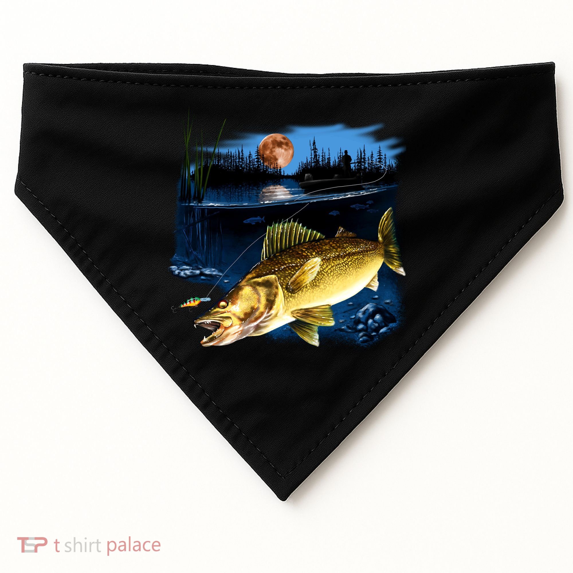Walleye Moon Light USA-Made Doggie Bandana