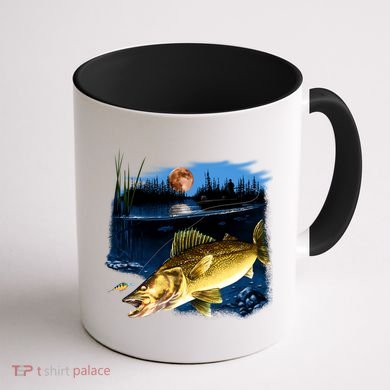 Walleye Moon Light Coffee Mug back