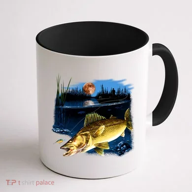 Walleye Moon Light Coffee Mug back