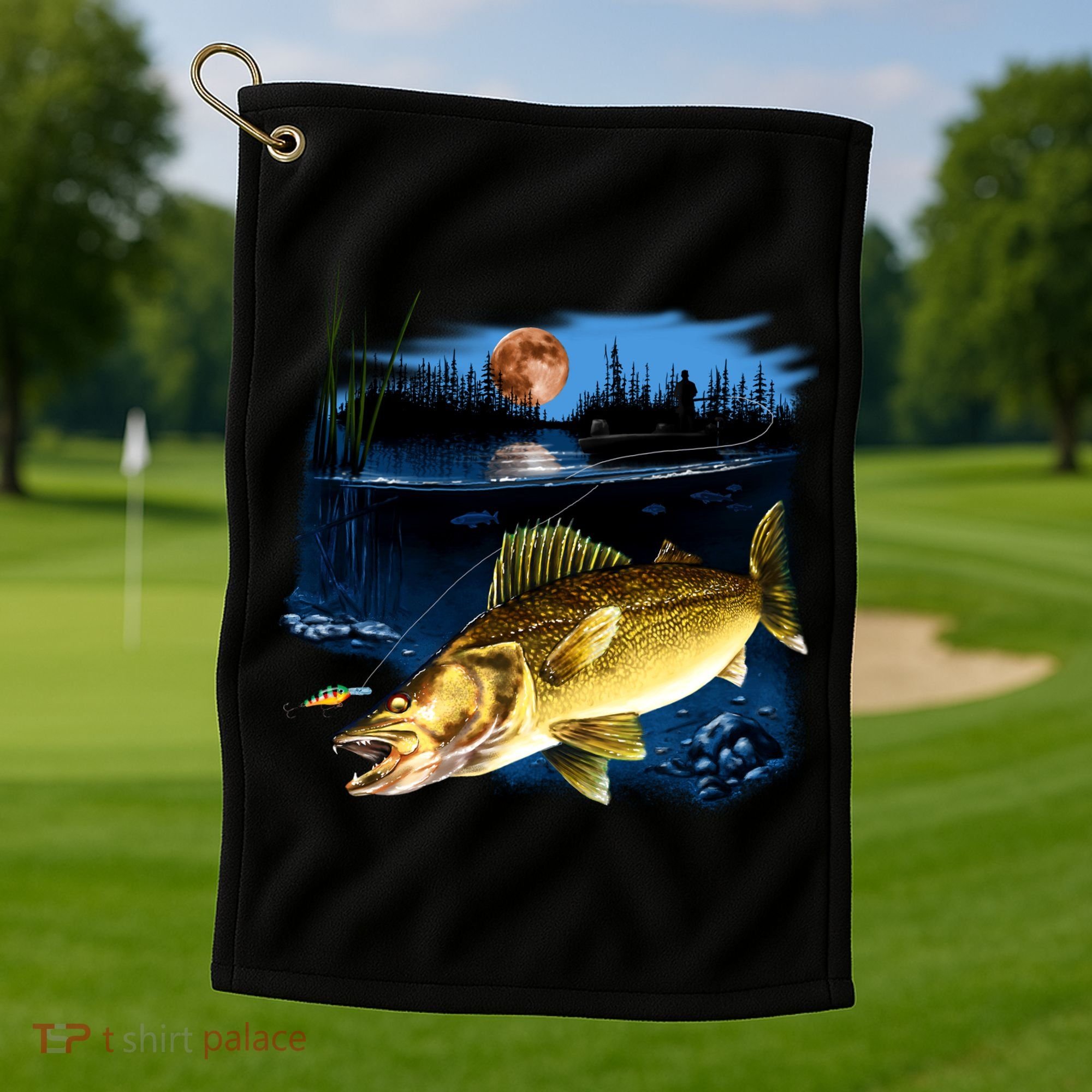 Walleye Moon Light Golf Towel