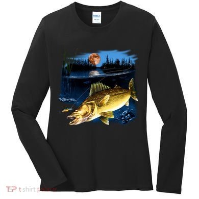Walleye Moon Light Women's Long Sleeve Shirt