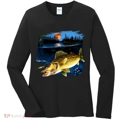 Walleye Moon Light Women's Long Sleeve Shirt