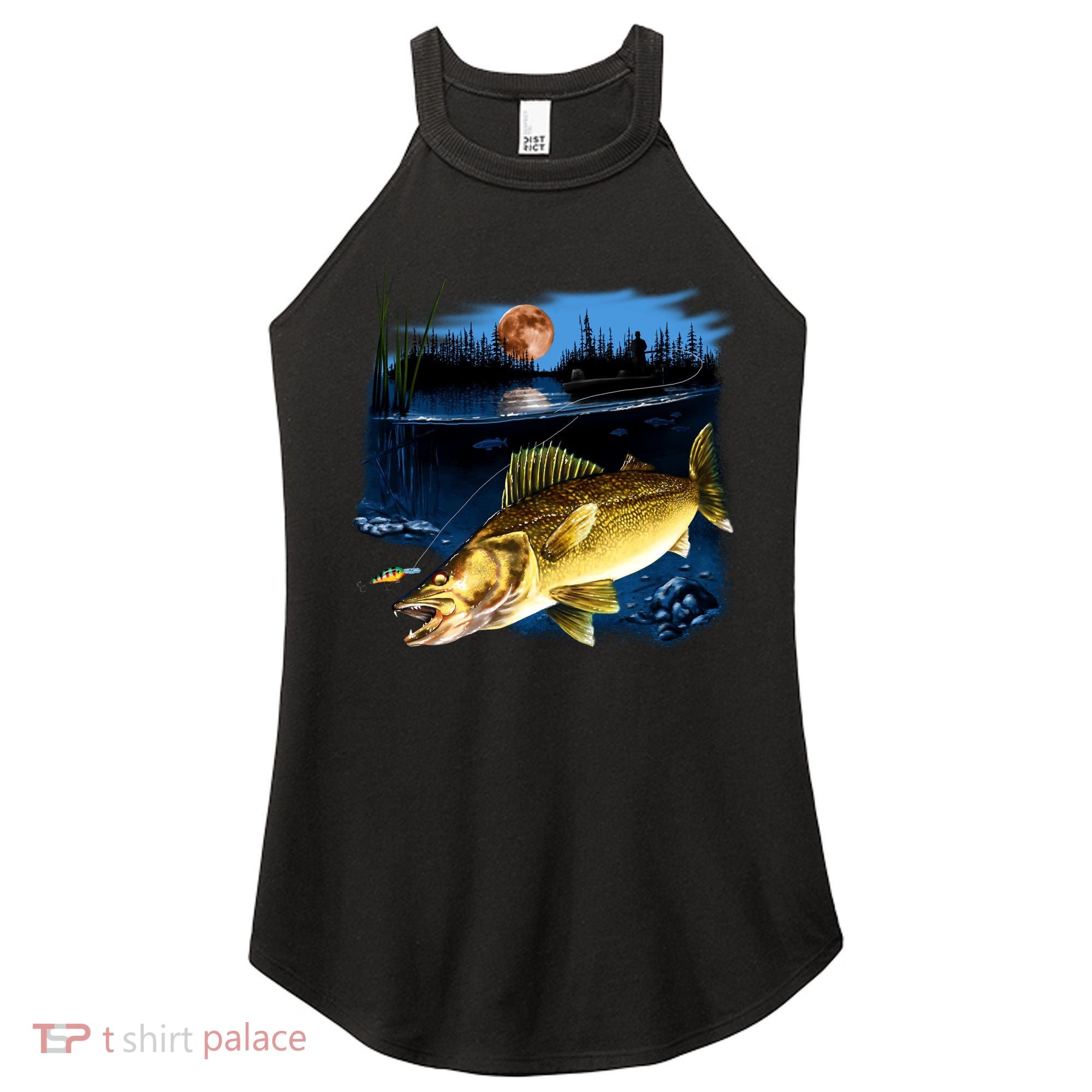 Walleye Moon Light Women's Perfect Tri Rocker Tank