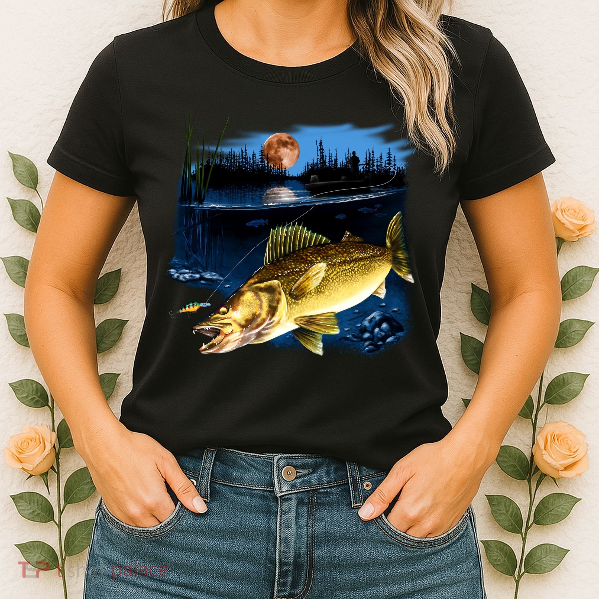 Walleye Moon Light Women's T-Shirt