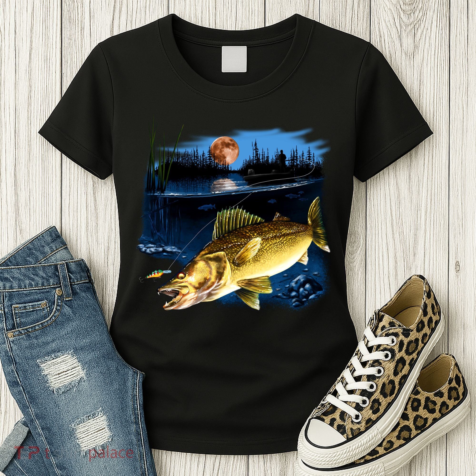 Walleye Moon Light Women's T-Shirt
