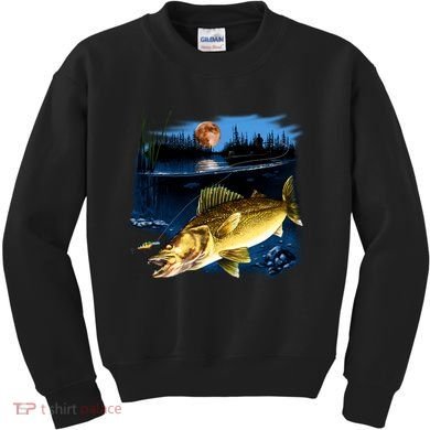 Walleye Moon Light Kids Sweatshirt