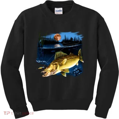 Walleye Moon Light Kids Sweatshirt