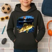 Walleye Moon Light Kids Hoodie thumb 2