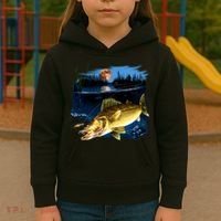Walleye Moon Light Kids Hoodie thumb 3