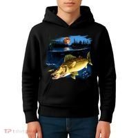 Walleye Moon Light Kids Hoodie thumb 4