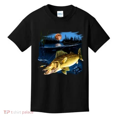 Walleye Moon Light Kids T-Shirt