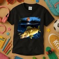 Walleye Moon Light Kids T-Shirt thumb 3