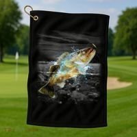 Walleye Wilderness - Fishing Golf Towel thumb 1
