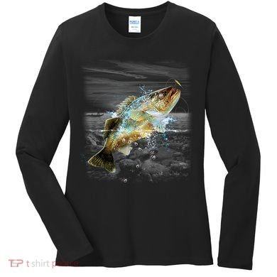 Walleye Wilderness - Fishing Women's Long Sleeve Shirt