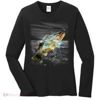 Walleye Wilderness - Fishing Women's Long Sleeve Shirt thumb 0