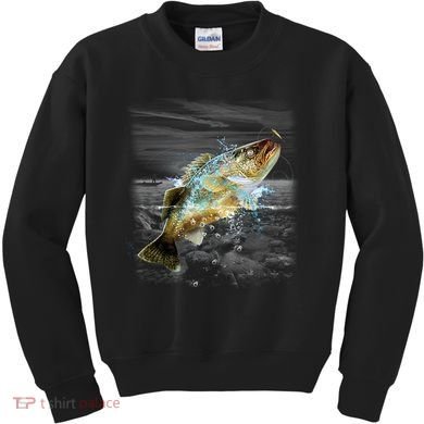 Walleye Wilderness - Fishing Kids Sweatshirt
