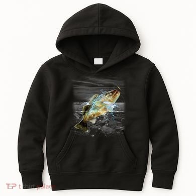 Walleye Wilderness - Fishing Kids Hoodie