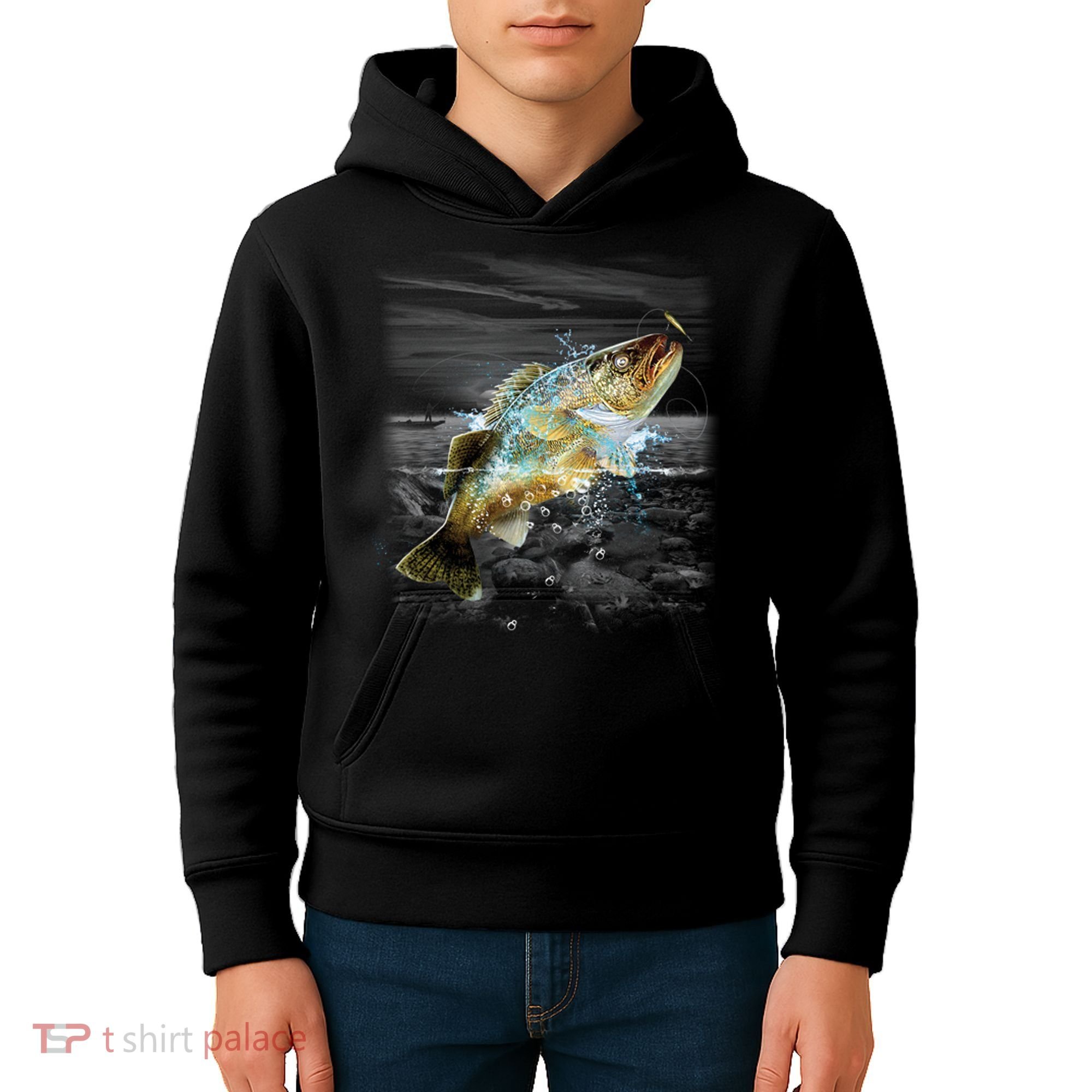 Walleye Wilderness - Fishing Kids Hoodie