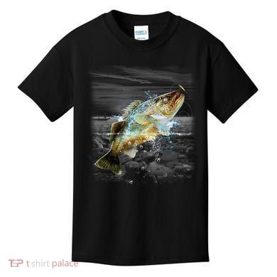 Walleye Wilderness - Fishing Kids T-Shirt
