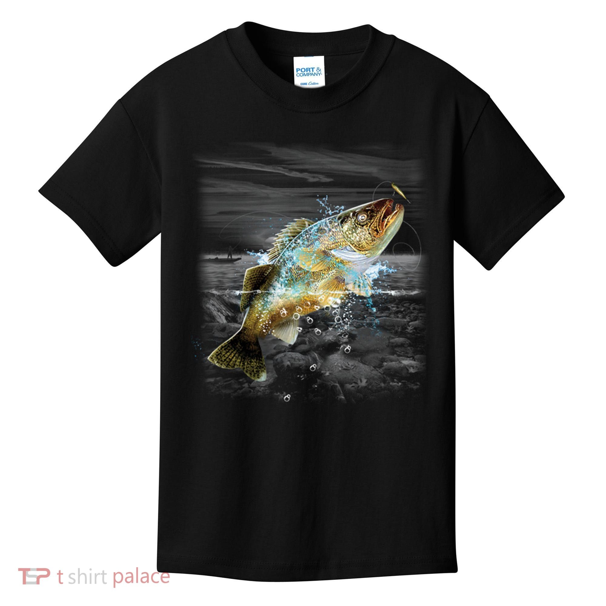 Walleye Wilderness - Fishing Kids T-Shirt