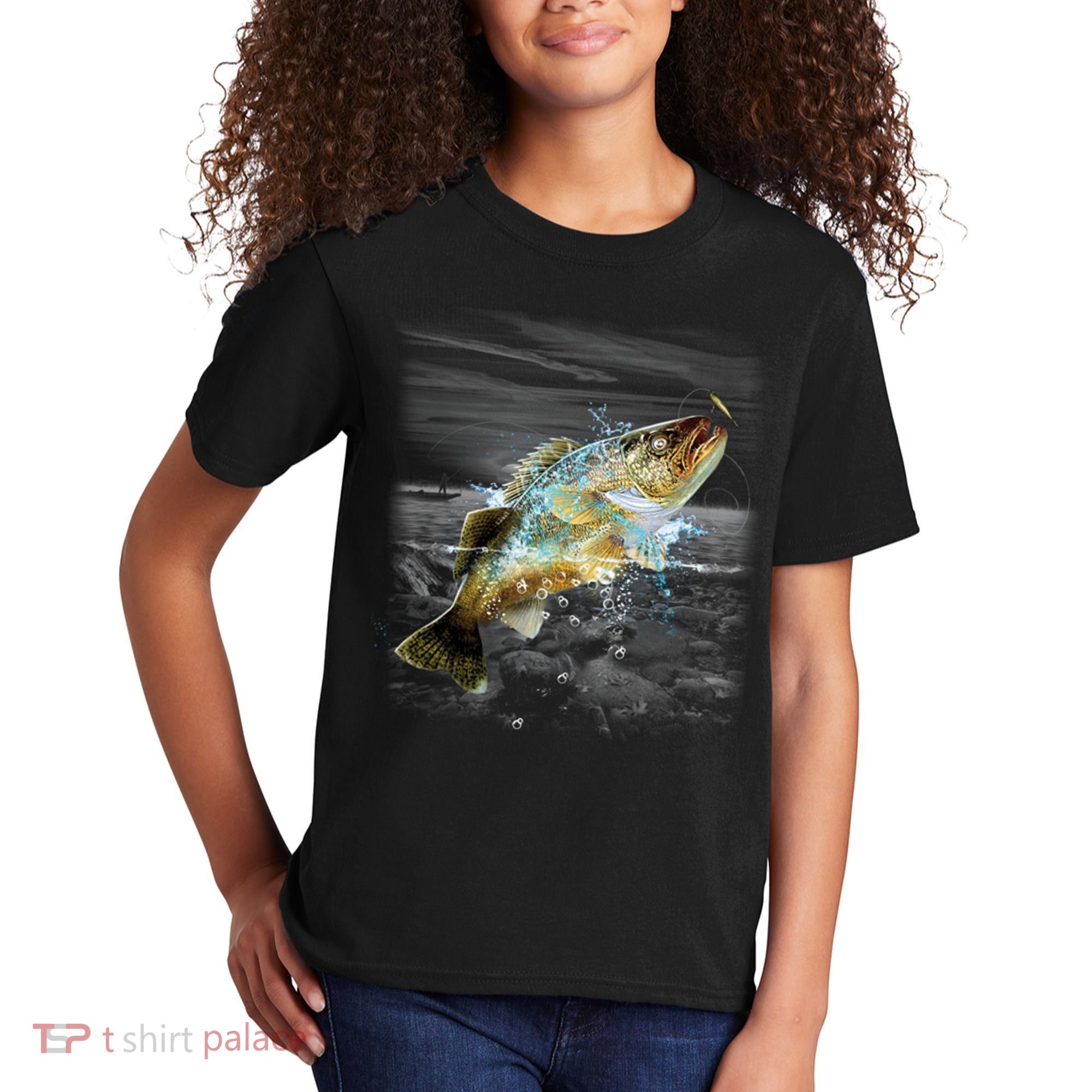 Walleye Wilderness - Fishing Kids T-Shirt
