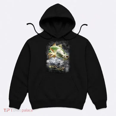 Walleye Wilderness - Fishing Jumping Fish Hoodie