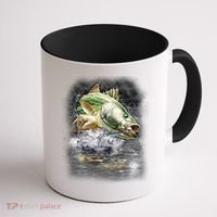 Walleye Wilderness - Fishing Jumping Fish Coffee Mug thumb 1