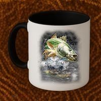 Walleye Wilderness - Fishing Jumping Fish Coffee Mug thumb 2