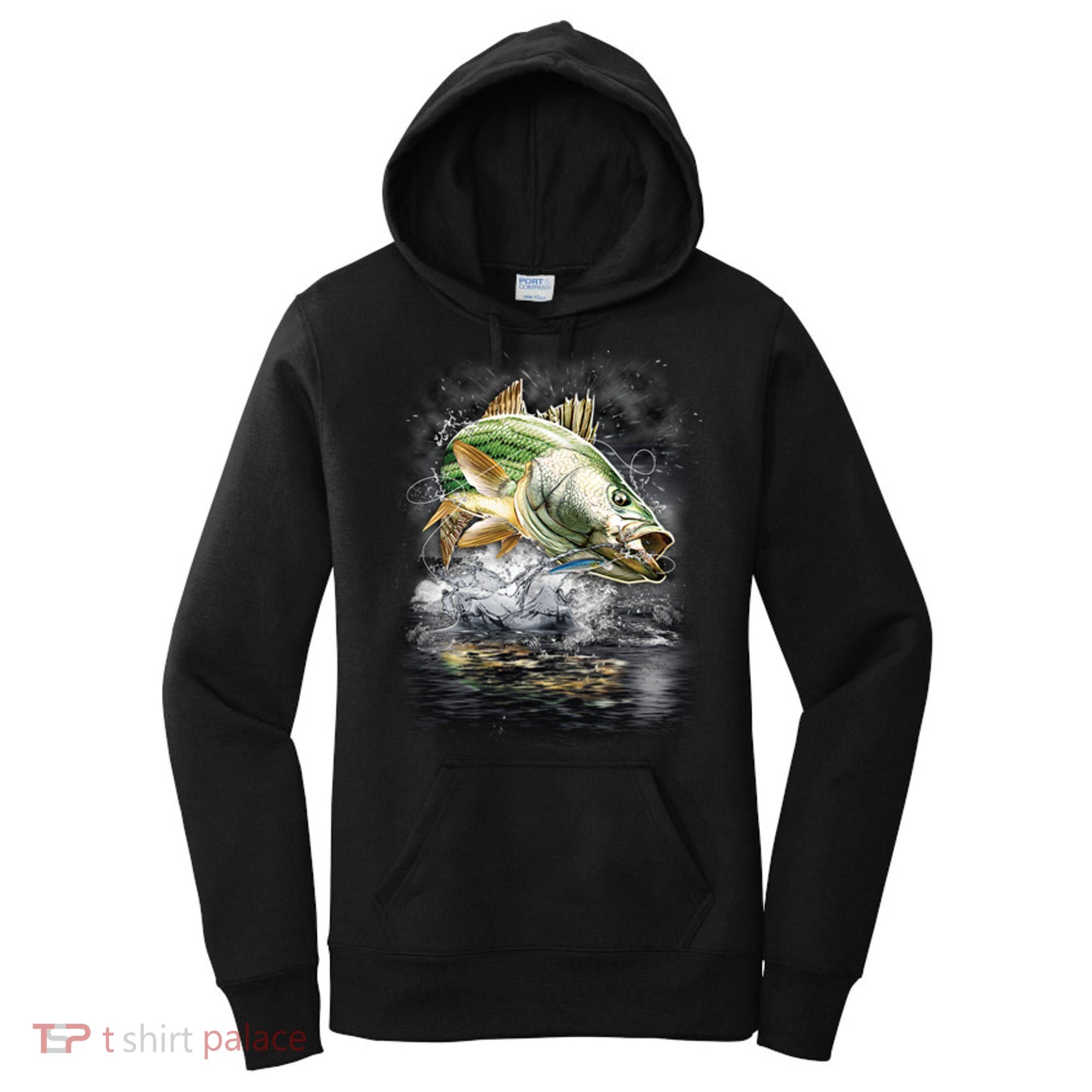 Walleye Wilderness - Fishing Jumping Fish Women's Hoodie