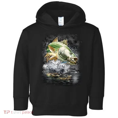 Walleye Wilderness - Fishing Jumping Fish Toddler Hoodie