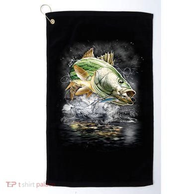 Walleye Wilderness - Fishing Jumping Fish Golf Towel