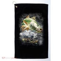 Walleye Wilderness - Fishing Jumping Fish Golf Towel thumb 0