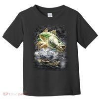 Walleye Wilderness - Fishing Jumping Fish Toddler T-Shirt thumb 0