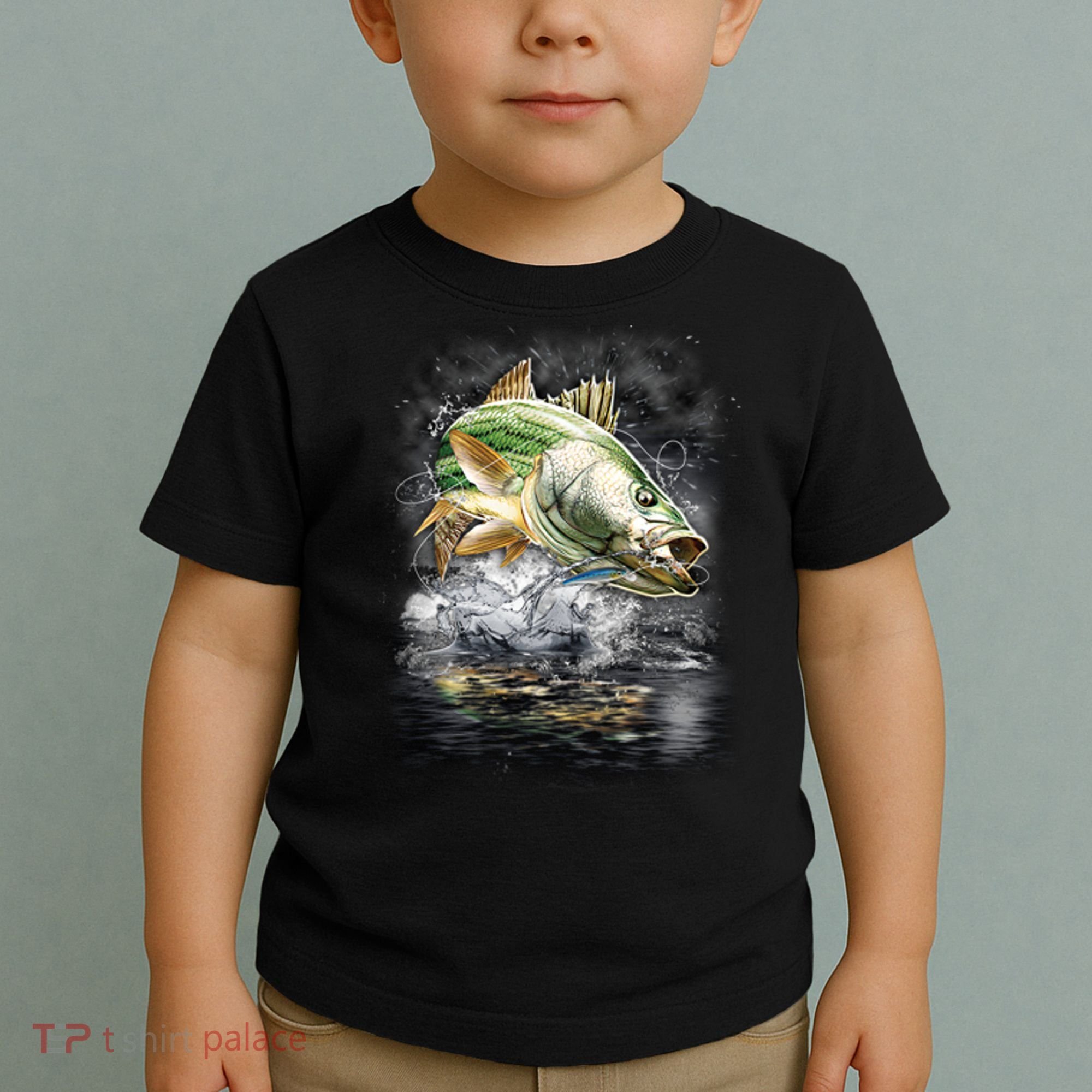 Walleye Wilderness - Fishing Jumping Fish Toddler T-Shirt