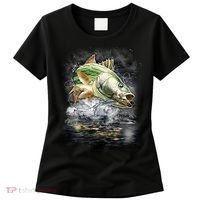 Walleye Wilderness - Fishing Jumping Fish Women's T-Shirt thumb 0