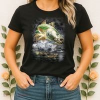 Walleye Wilderness - Fishing Jumping Fish Women's T-Shirt thumb 2