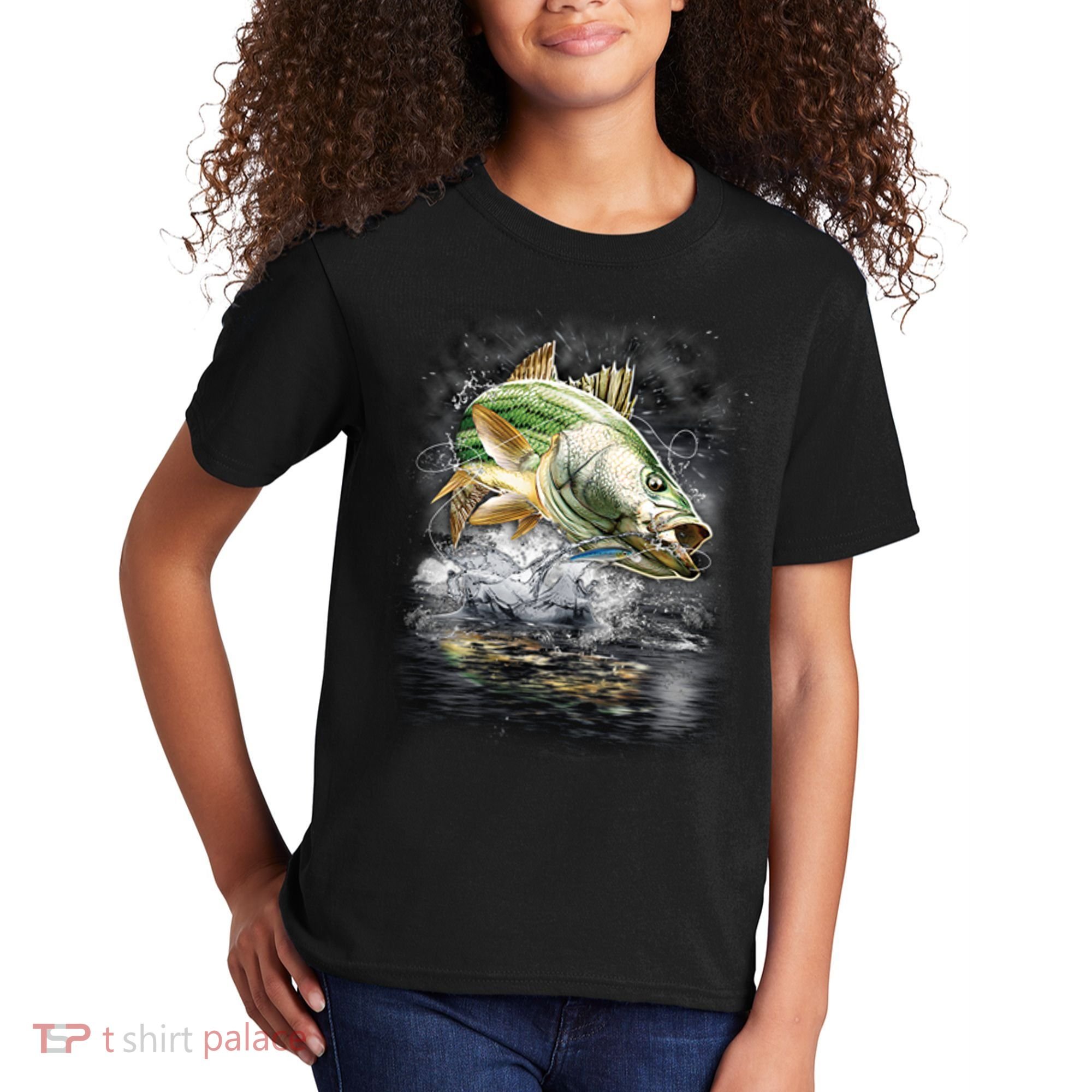 Walleye Wilderness - Fishing Jumping Fish Kids T-Shirt