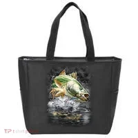 Walleye Wilderness - Fishing Jumping Fish Tote Bag thumb 0