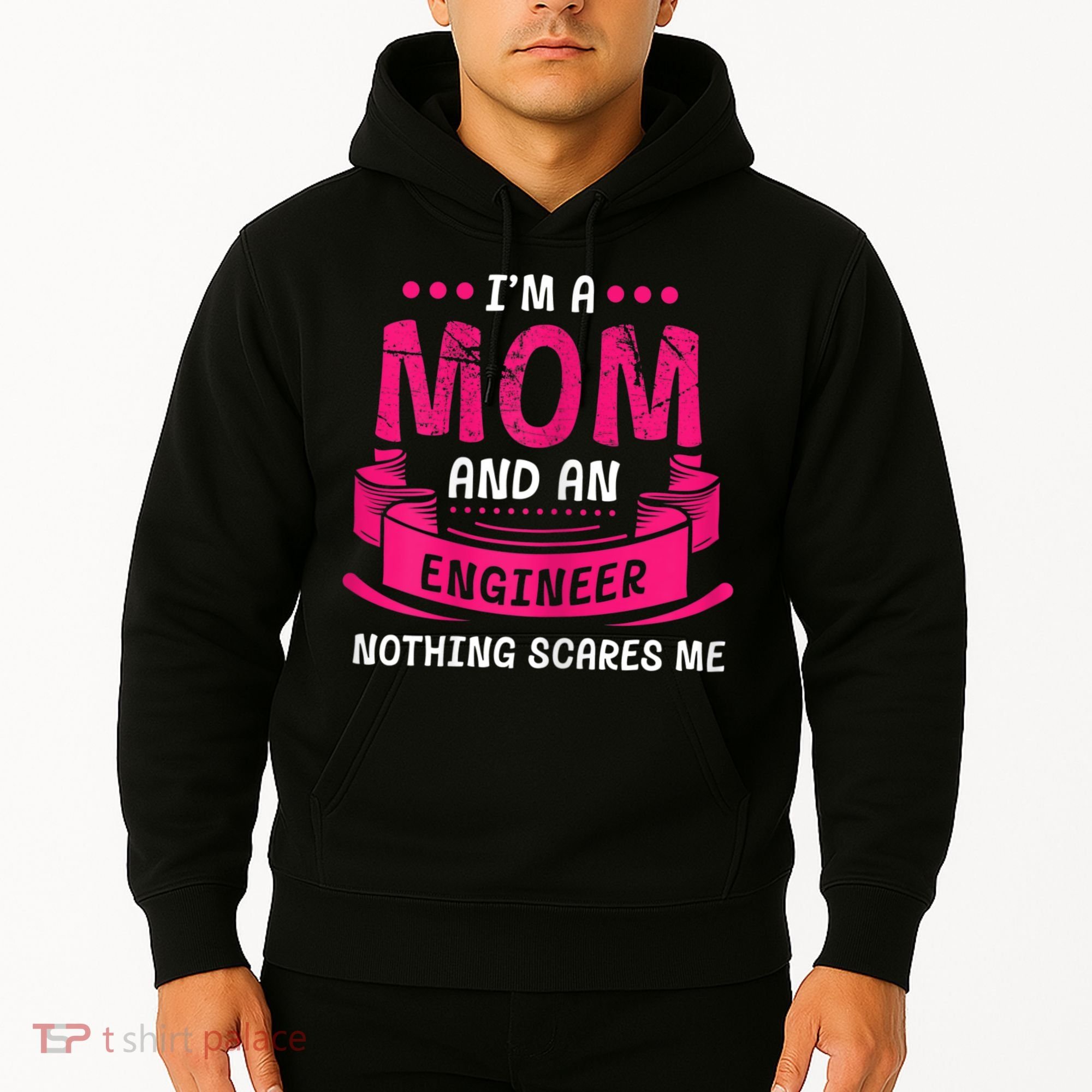 Womens A Mom And Engineer Nothing Scares Me Mechanical Funny Hoodie