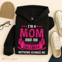 Womens A Mom And Engineer Nothing Scares Me Mechanical Funny Hoodie thumb 4
