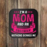 Womens A Mom And Engineer Nothing Scares Me Mechanical Funny Coaster thumb 0