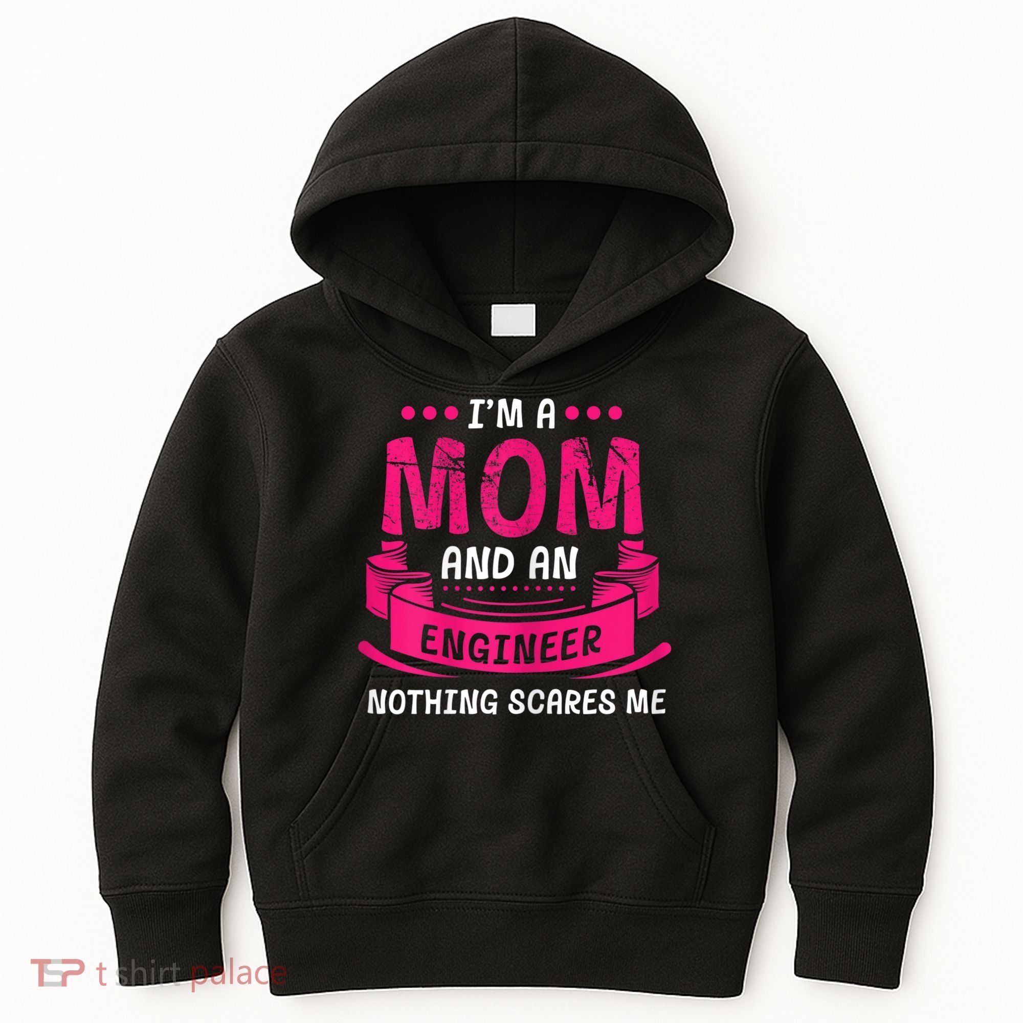 Womens A Mom And Engineer Nothing Scares Me Mechanical Funny Kids Hoodie