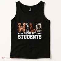 Wild About My Students Animals Teacher Tank Top thumb 2