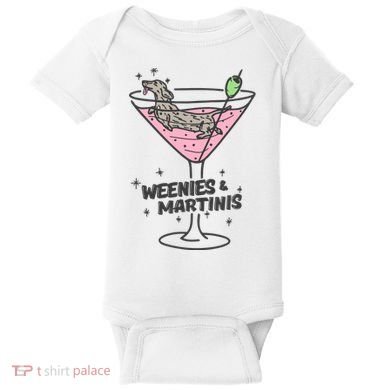 Weenies And Martini Weenie Dog Lover Baby Bodysuit